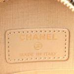 Tweed Shearling Round Clutch With Chain and Coin Purse Beige Black