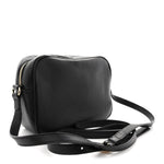 Pebbled Calfskin Small Soho Disco Bag Black