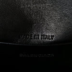 Shiny Calfskin Monochrome Crocodile Embossed Hourglass Top Handle Bag Mini Black