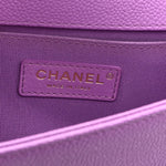Caviar Quilted Small Boy Flap Purple