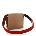 Calf Hair Bicolor Mini Front Buckle Shoulder Bag Light Brown Orange