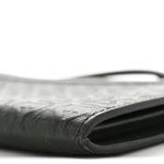 Calfskin Gancini Embossed Wristlet Clutch Dark Green