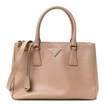 Saffiano Small Galleria Double Zip Tote Cammeo