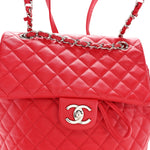 Lambskin Quilted Large Urban Spirit Backpack Red