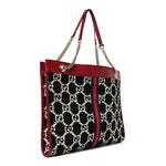 Tweed GG Monogram Large Rajah Chain Tote Romantic Cherry Black White