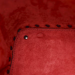 Grainy Calfskin Small Rockstud Double Top Handle Bag Rosso Valentino
