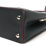 Taurillon Capucines PM Black Fuchsia