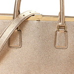 Metallic Dauphine Medium Frame Tote Gold