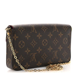Monogram Pochette Felicie Chain Wallet Fuchsia