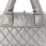 Nylon Coco Cocoon Zipped Tote Silver