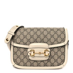 GG Supreme Monogram Horsebit 1955 Shoulder Bag Beige Mystic White