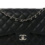 Caviar Quilted Jumbo Double Flap Black