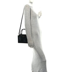 Brushed Calfskin Mini Zippered Crossbody Tote Black