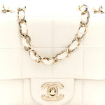 Lambskin Resin Crystal Square Quilted Mini Monacoco Flap White