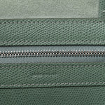 Grained Calfskin Small Vertical Cabas Green