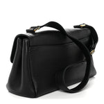 Vitello Daino Soft Flap Shoulder Bag Black