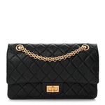 Aged Calfskin Quilted 2.55 Reissue 225 Flap Black