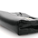 Shiny Lambskin Quilted Micro 31 Clutch With Chain Black
