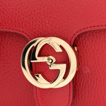 Dollar Calfskin Small Interlocking G Shoulder Bag Red