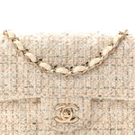 Tweed Quilted Mini Rectangular Flap Off White