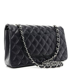 Caviar Quilted Medium Double Flap Navy