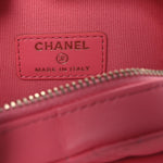 Lambskin Quilted CC In Love Heart Waist Belt Bag With Chain Pink