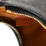 Canvas Calfskin Mini Ava Triomphe Shoulder Bag Tan