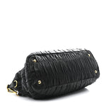 Nappa Gaufre Top Handle Satchel Black