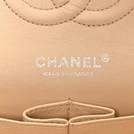 Caviar Quilted Medium Double Flap Beige