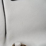 Suede Calfskin Mini Faye Backpack Silver Blue