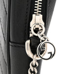 Sakai Be Green Calfskin Diagonal Stitched Mini Blondie Vertical Shoulder Bag Black