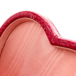 Snakeskin Broadway Mini Heart Top Handle Bag Rasberry Candy