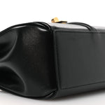 Satinated Calfskin Mini 16 Top Handle Bag Black
