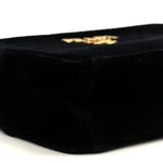 Velluto Zip Top Chain Shoulder Bag Black