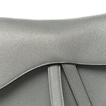 Grained Calfskin Saddle Bag Grey Stone