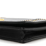 Calfskin Studded Diorama Wallet on Chain Pouch Black