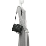 Calfskin Y Quilted Monogram Small Loulou Shopper Black