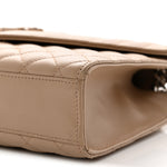Grain De Poudre Textured Mixed Matelasse Medium Triquilt Monogram Satchel Dark Beige