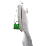 Shiny Crinkled Calfskin Mini The Tote Bag Fern Green