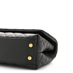 Caviar Quilted Mini Coco Handle Flap Black