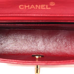 Lambskin Quilted Mini Square Flap Red