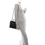Nappa Intrecciato Small Andiamo With Chain Shoulder Bag Black