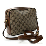 GG Supreme Monogram Small Horsebit 1955 Shoulder Bag Beige Brown Sugar