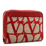 Toile Iconographe Zip Wallet Naturale Rosso Valentino