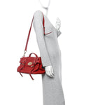 Shrunken Calfskin Medium Alexa Red