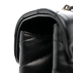 Calfskin Y Quilted Monogram Medium Loulou Chain Satchel Black