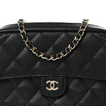 Caviar Quilted Chain Camera Bag Black