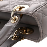 Lambskin Cannage Small Lady Dior Grey