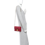 Lambskin Cannage Dioraddict Wallet On Chain Clutch Fuchsia