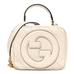 Sakai Be Green Calfskin Diagonal Stitched Blondie Top Handle Bag Mystic White